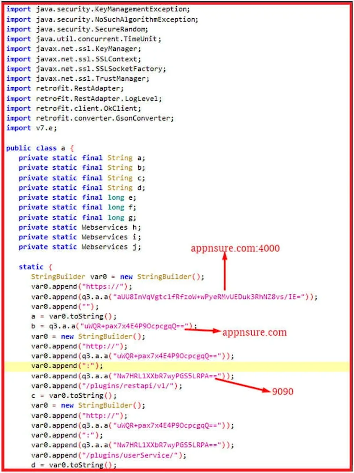 Criptografia vista no código dos aplicativos
