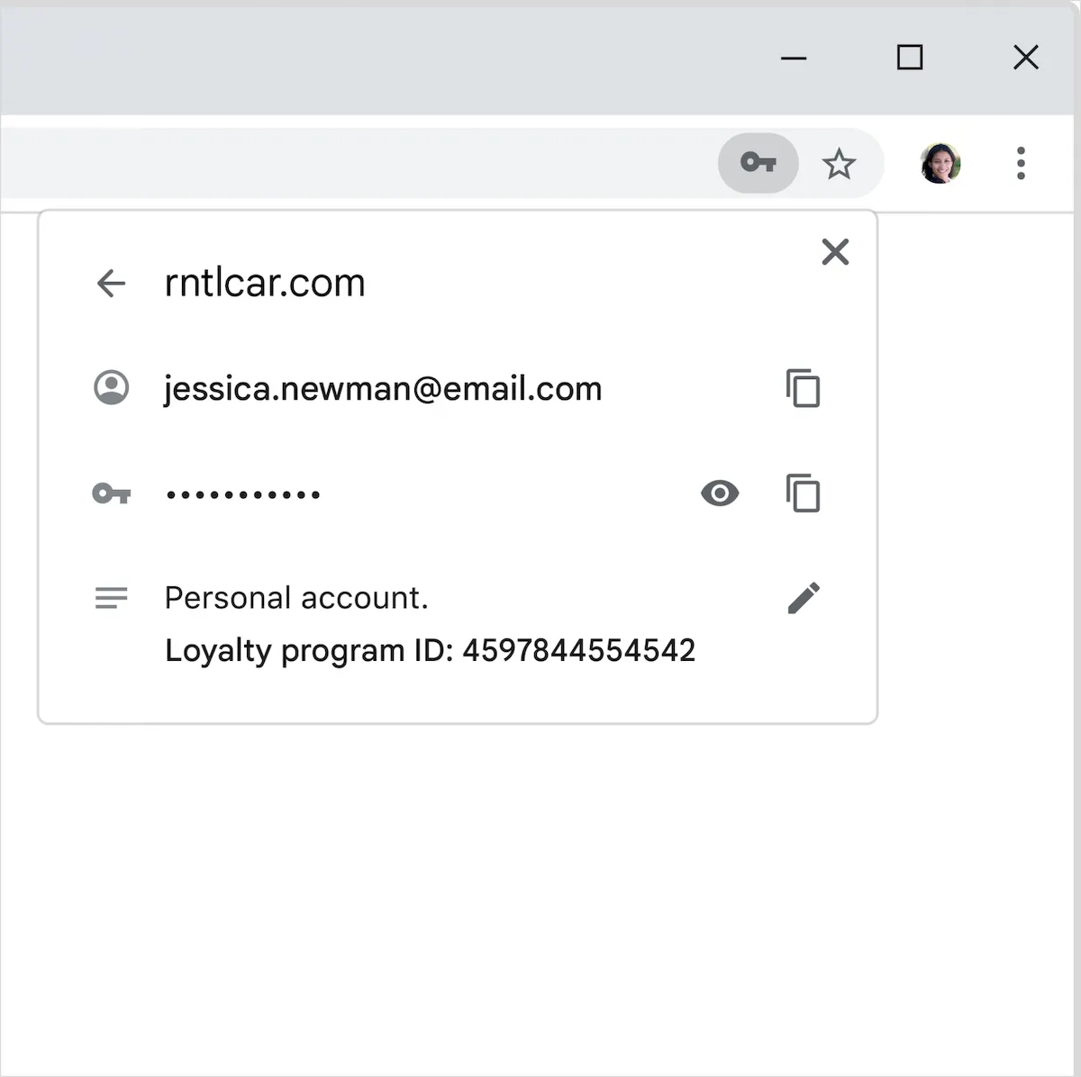 Observação personalizada em um login salvo
