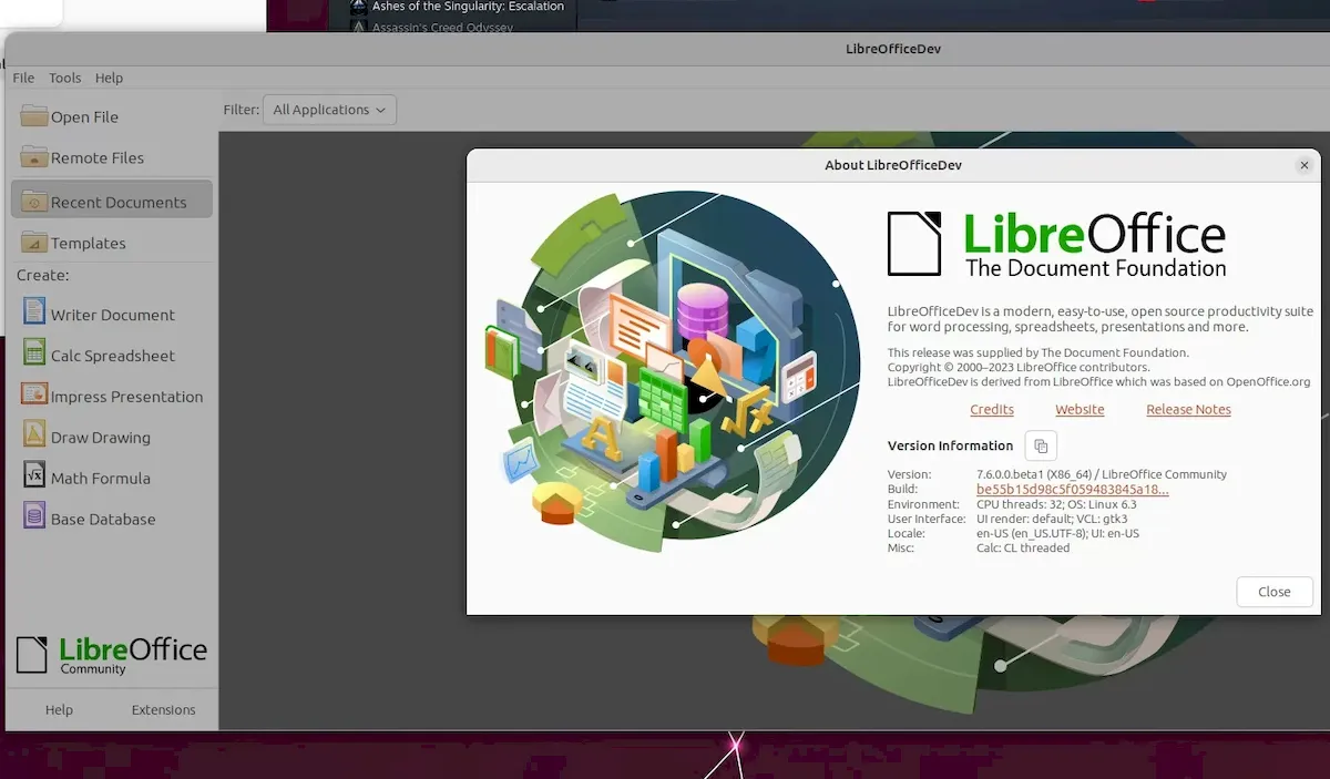 LibreOffice 7.6 Beta 1 lançado com várias melhorias