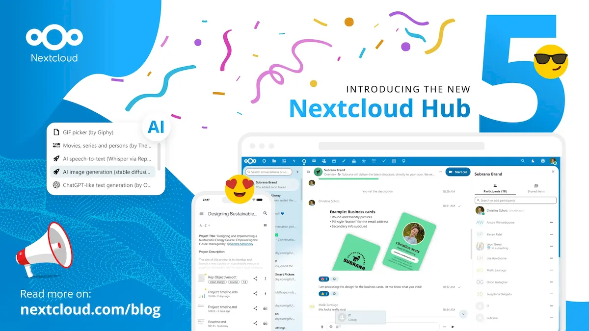 Nextcloud Hub 5 lançado com Smart Picker integrado à plataforma