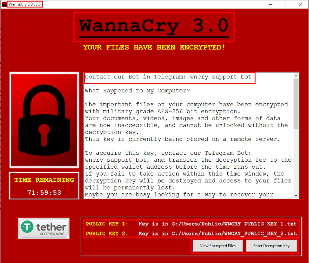 A nota de ransomware baseada em GUI (Cyble)