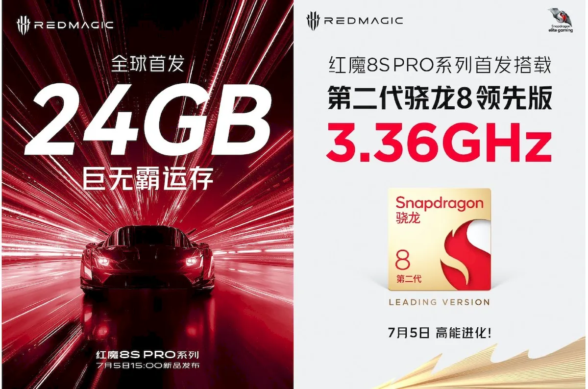 Red Magic 8S Pro será o primeiro telefone com 24 GB de RAM