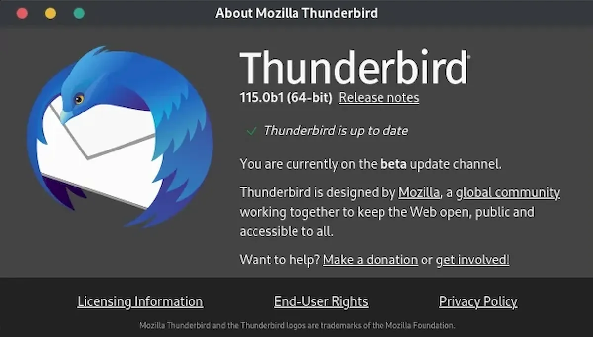 Thunderbird 115 beta lançado com interface atualizada, e mais