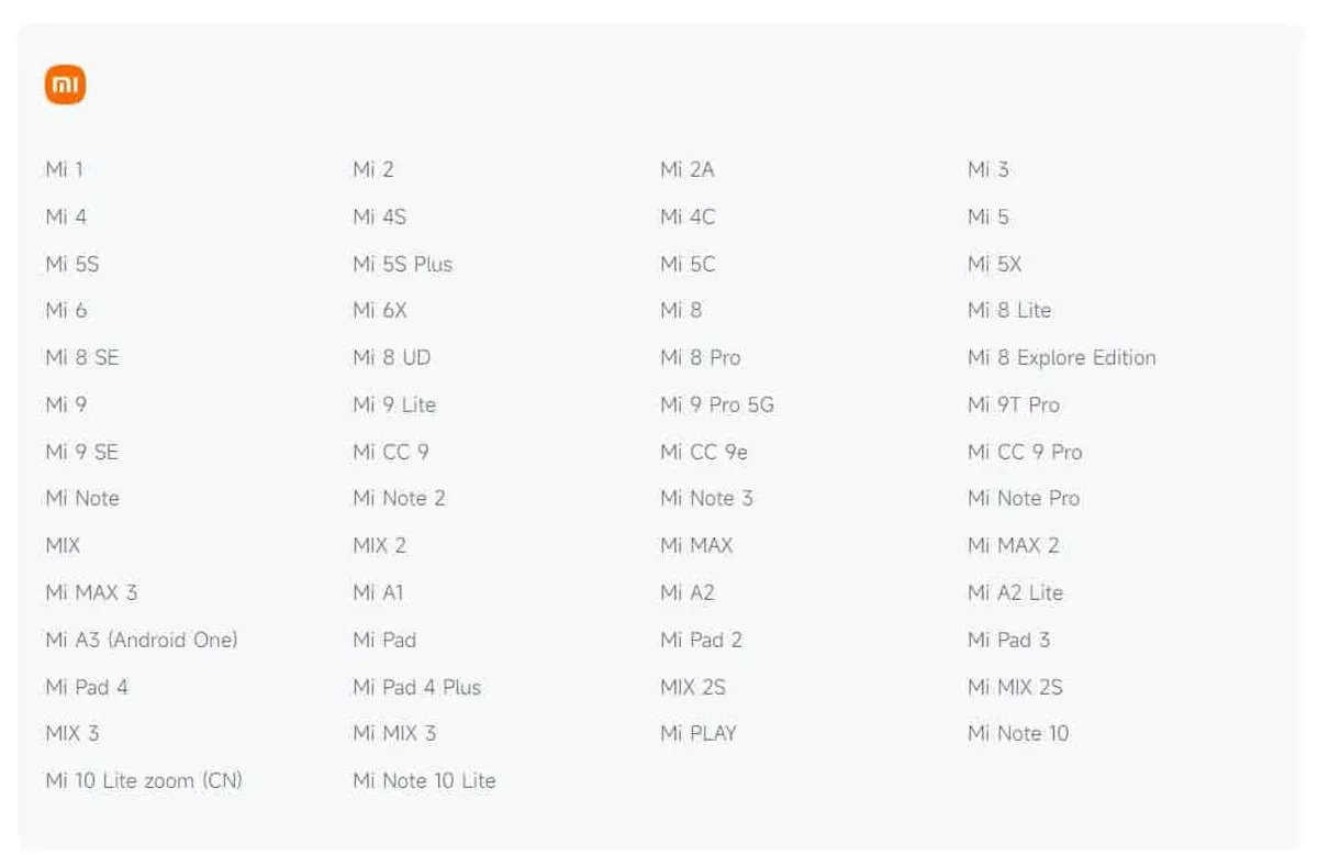 Mais 10 telefones da Xiaomi chegaram ao fim do suporte