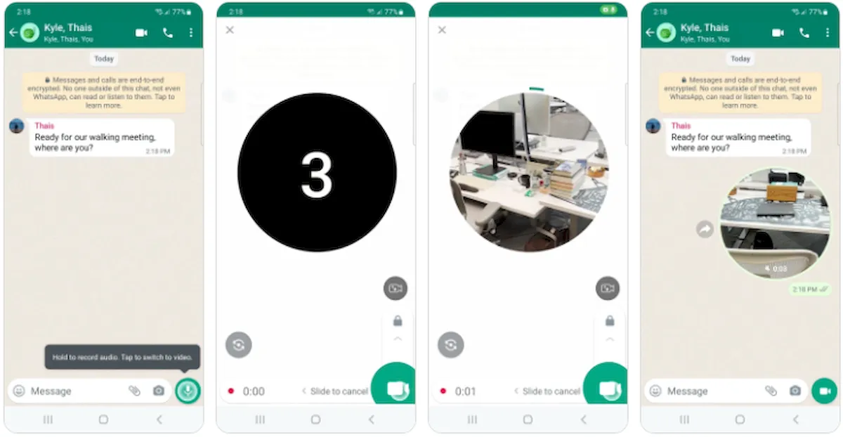 Mensagens de vídeo instantâneas no WhatsApp estão chegando
