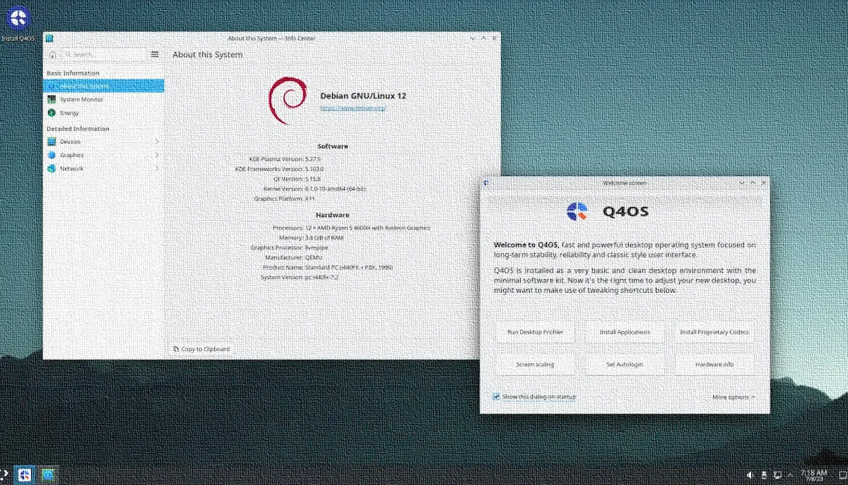 Q4OS 5.2 lançado com base no Debian 12