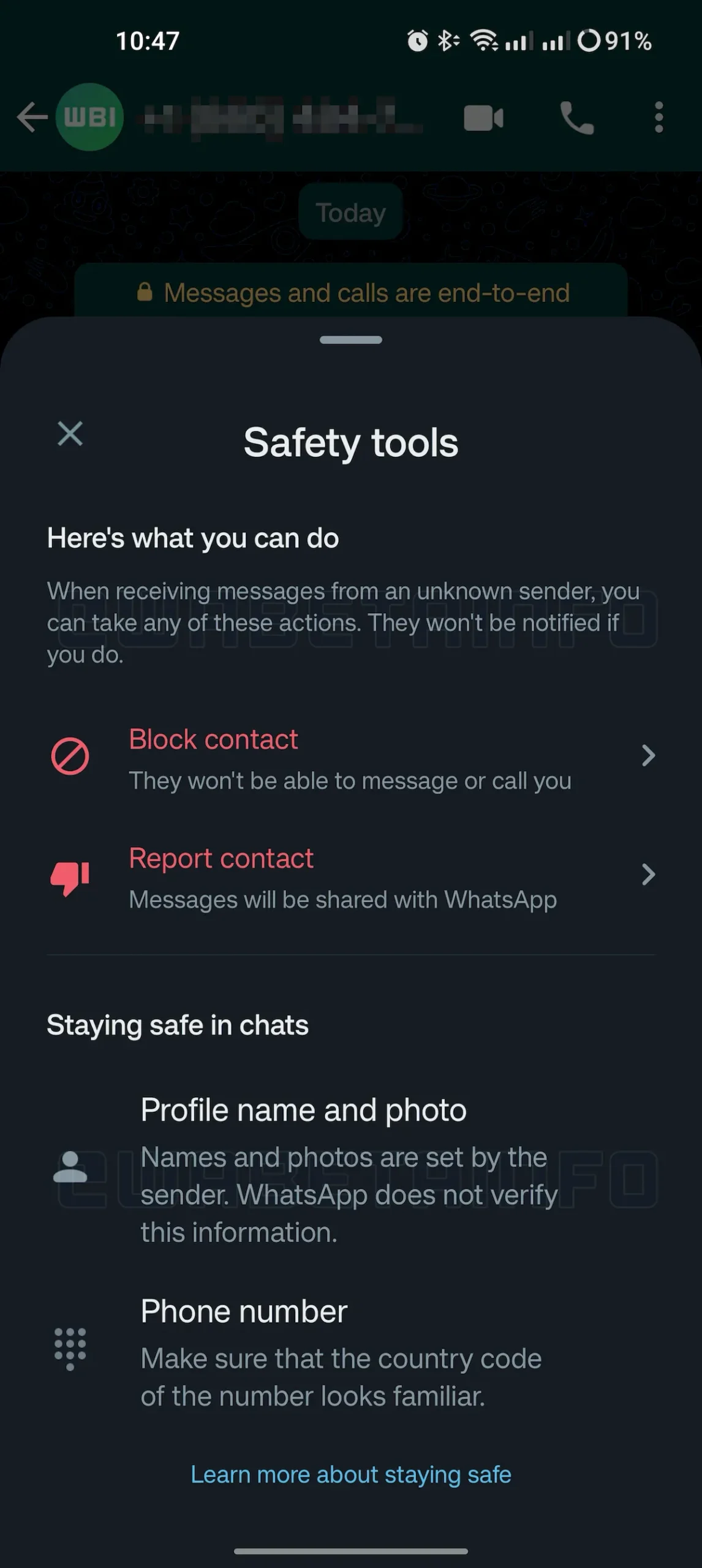 WhatsApp para Android melhorou as ferramentas de segurança 3 WhatsApp para Android melhorou as ferramentas de segurança