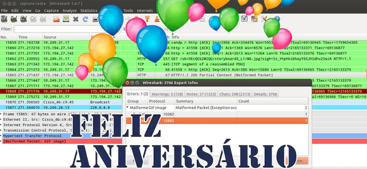 Wireshark completou 25 anos! Feliz Aniversário!