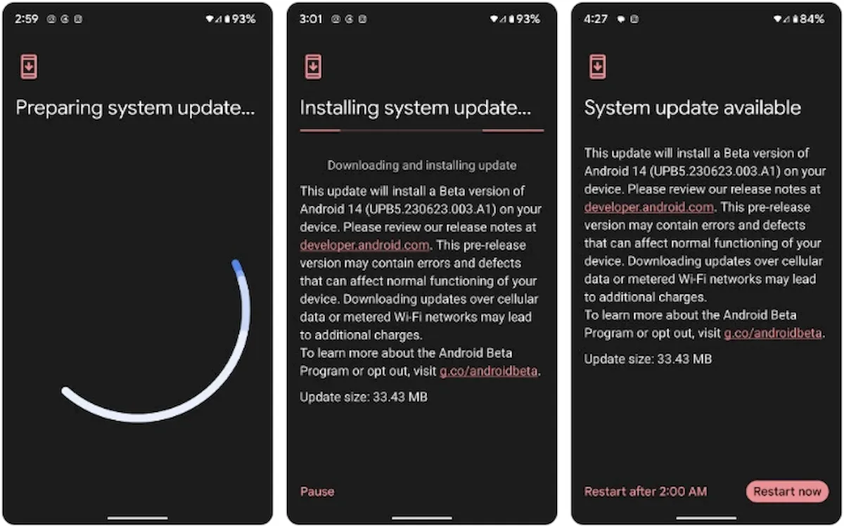 Android 14 Beta 5 já está disponível para dispositivos Pixel