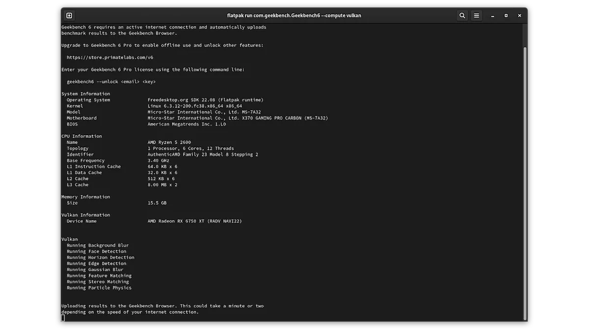 Como instalar o benchmarker Geekbench 6 no Linux via Flatpak
