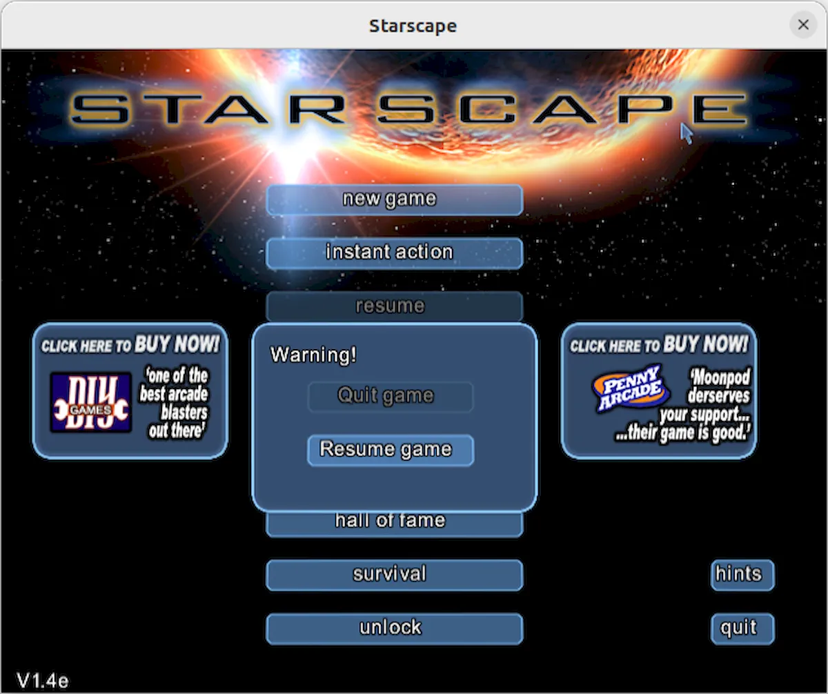 Como instalar o jogo Starscape no Linux via Snap