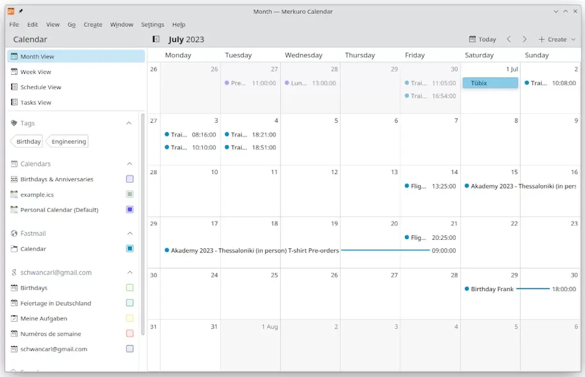 KDE Gear 23.08 lançado com Kalendar renomeado para Merkuro