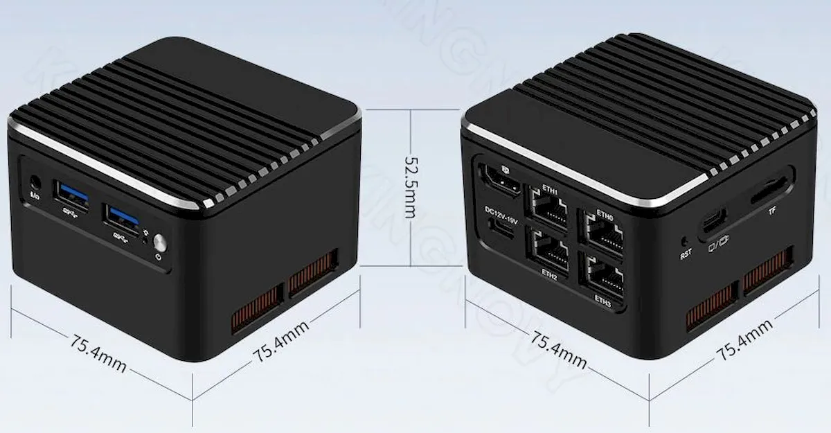 Kingnovy M1, um mini roteador com 4 portas Ethernet de 2.5 GbE