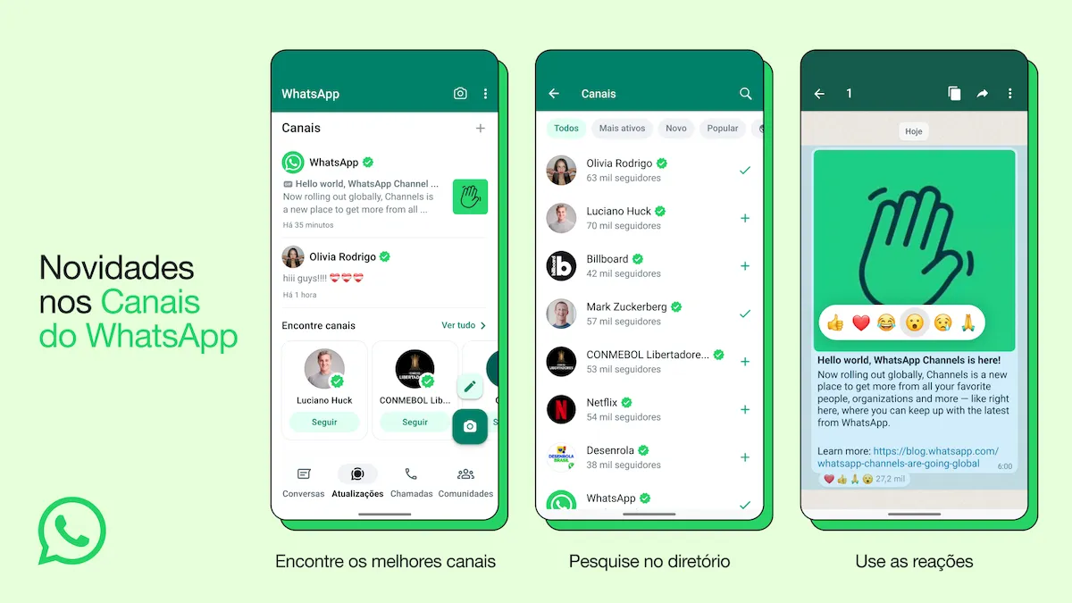 WhatsApp lançou oficialmente seu recurso Canais globalmente
