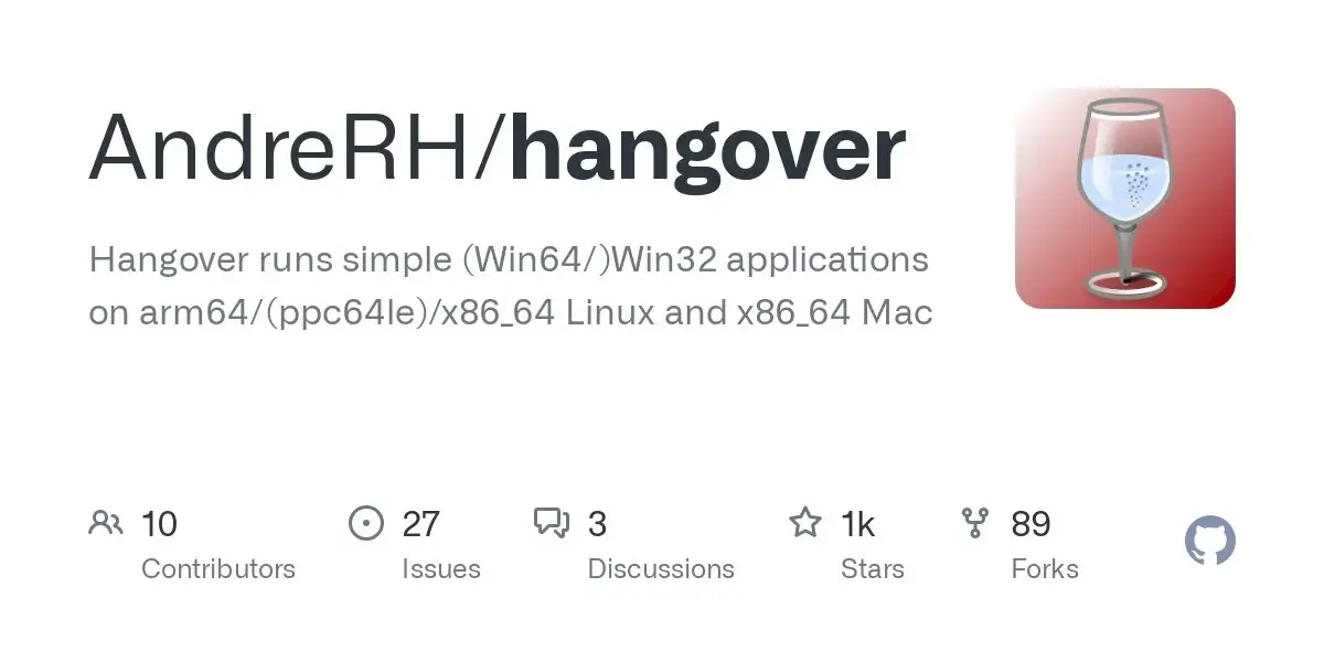 Hangover 8.17 lançado com integração Box64 e FEX atualizada