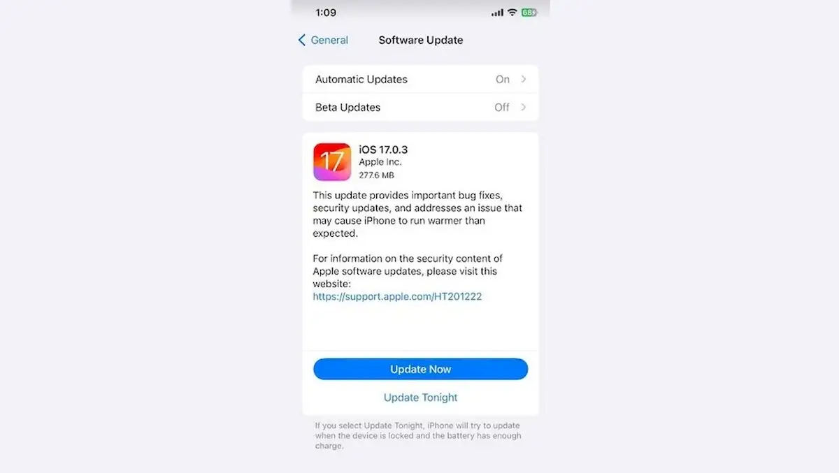 Lançado o iOS 17.0.3 para corrigir o superaquecimento, e mais