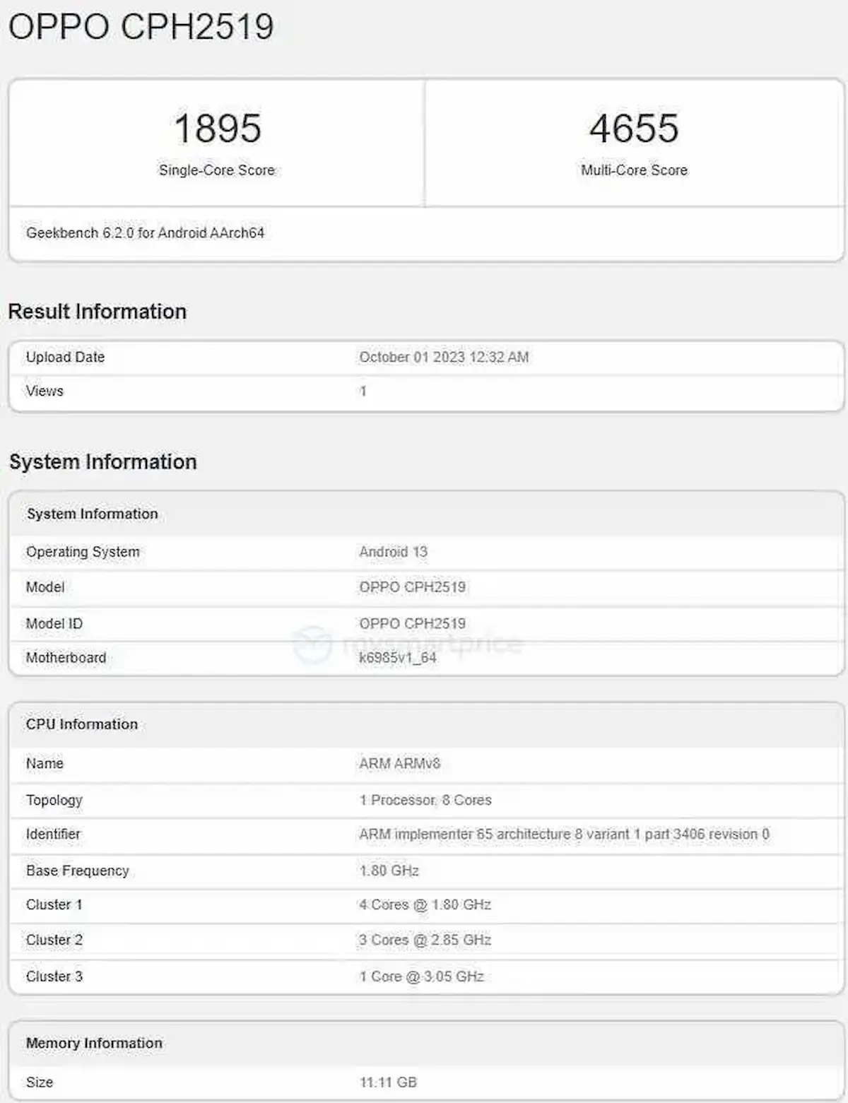 Versão global do Oppo Find N3 Flip apareceu no Geekbench