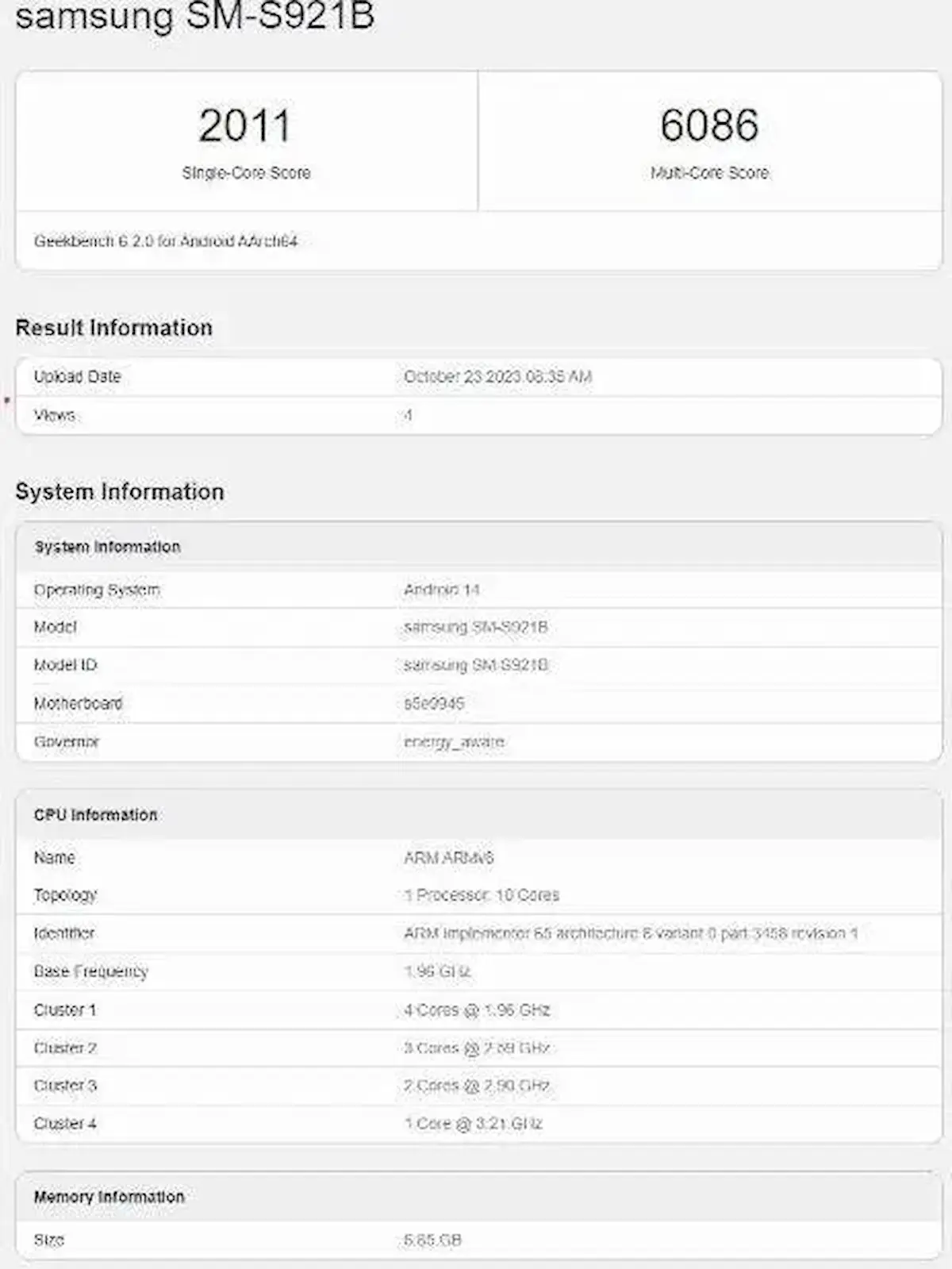 Versão global do Samsung Galaxy S24 apareceu no Geekbench