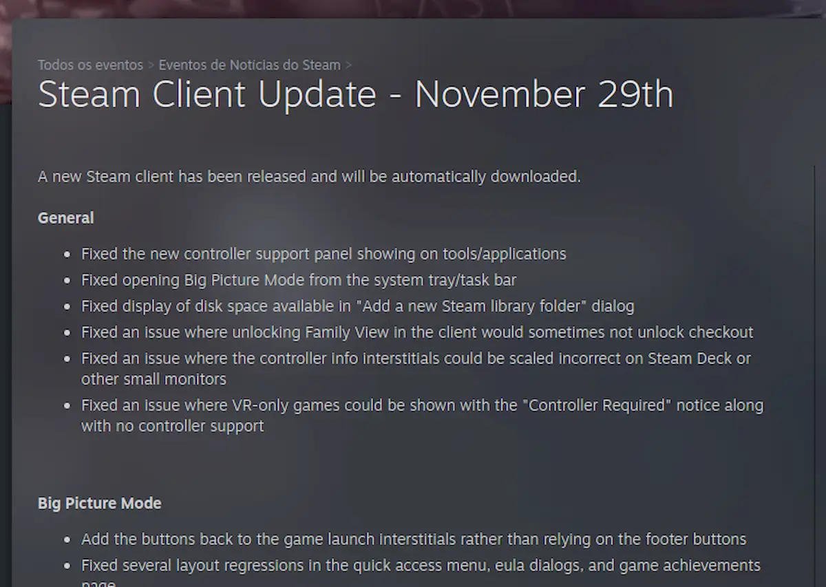 Cliente Steam lançado com melhorias, novos recursos e correções