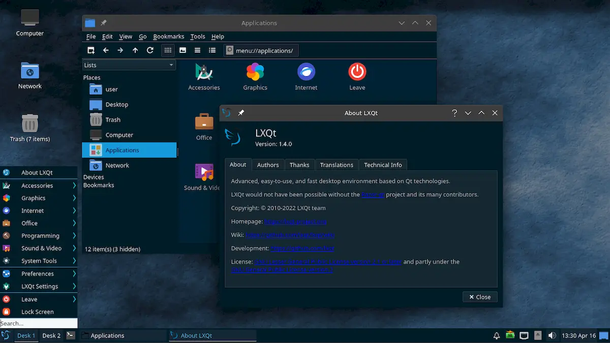 LXQt 1.4 lançado com novos recursos e melhorias