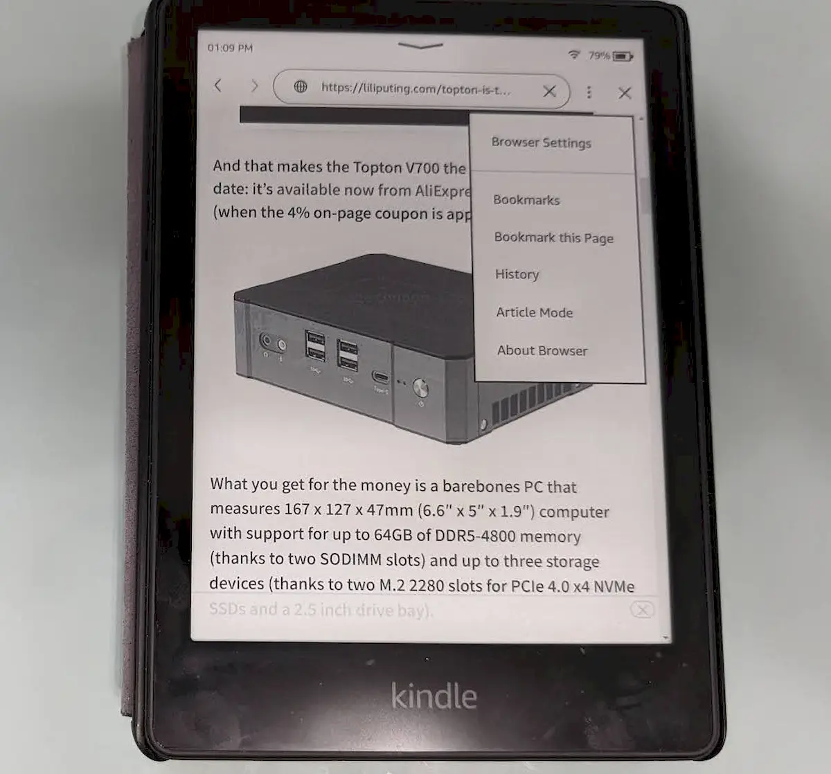 Navegador web do Kindle foi atualizado