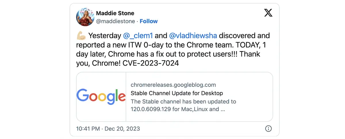 Corrigida a oitava falha zero-day do Chrome deste ano