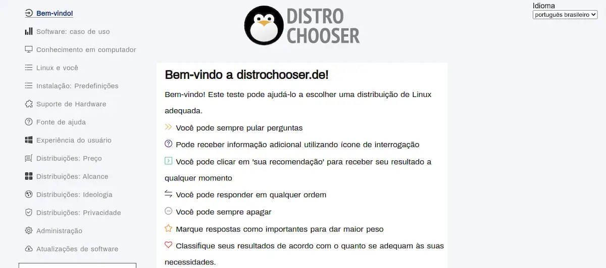 Distrochooser ajuda a escolher uma distribuição Linux