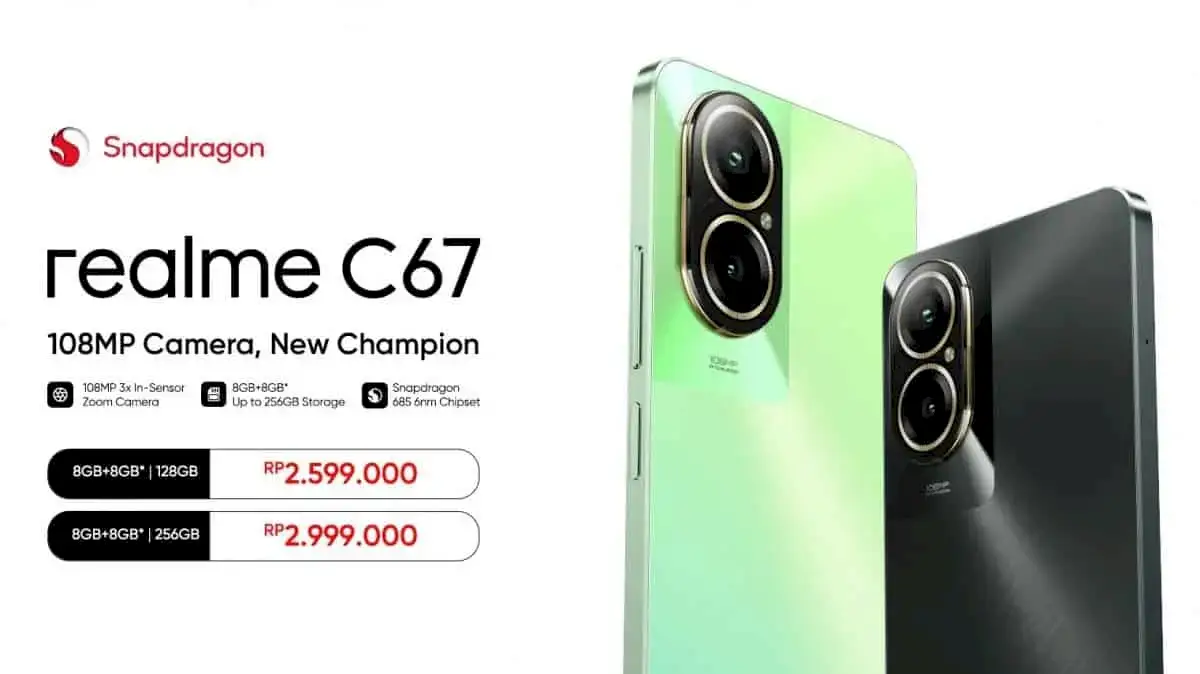Realme C67 4G com câmera de 108 MP foi lançado na Indonésia