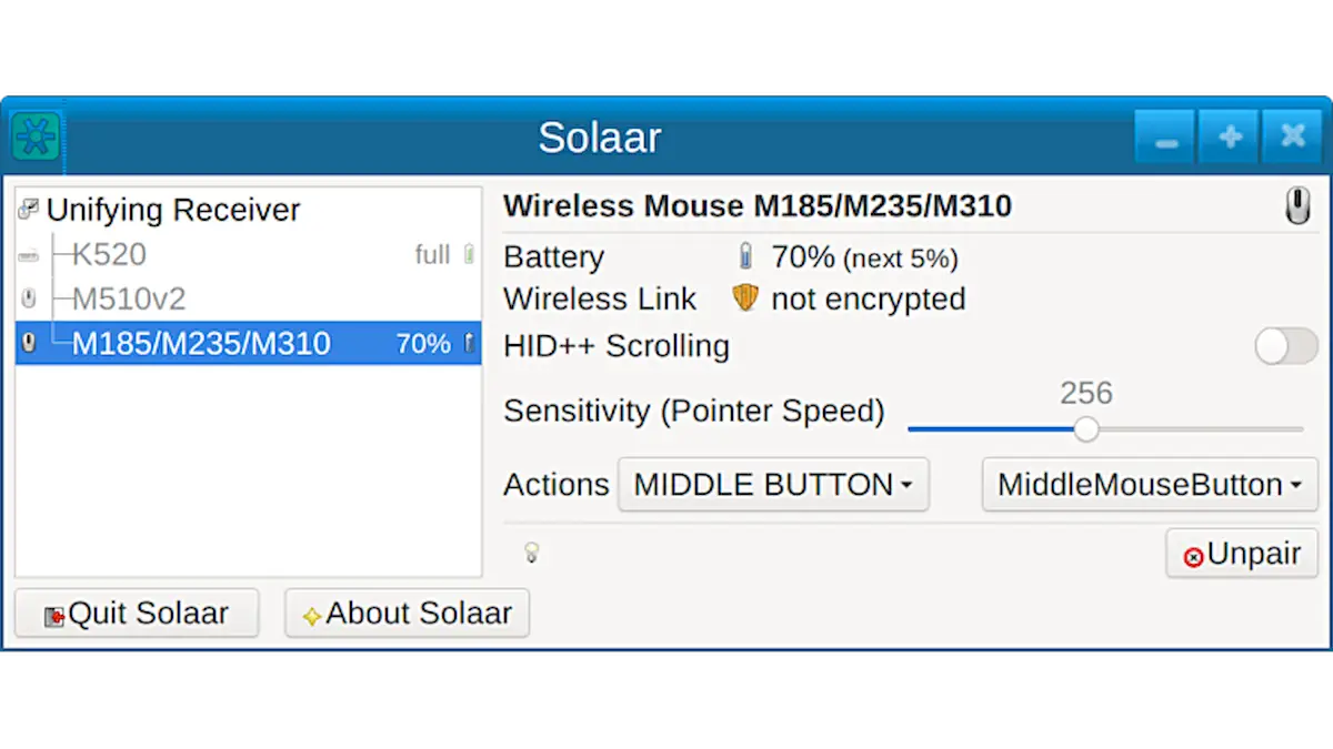 Como instalar o gerenciador de hardware Solaar no Linux via Flatpak
