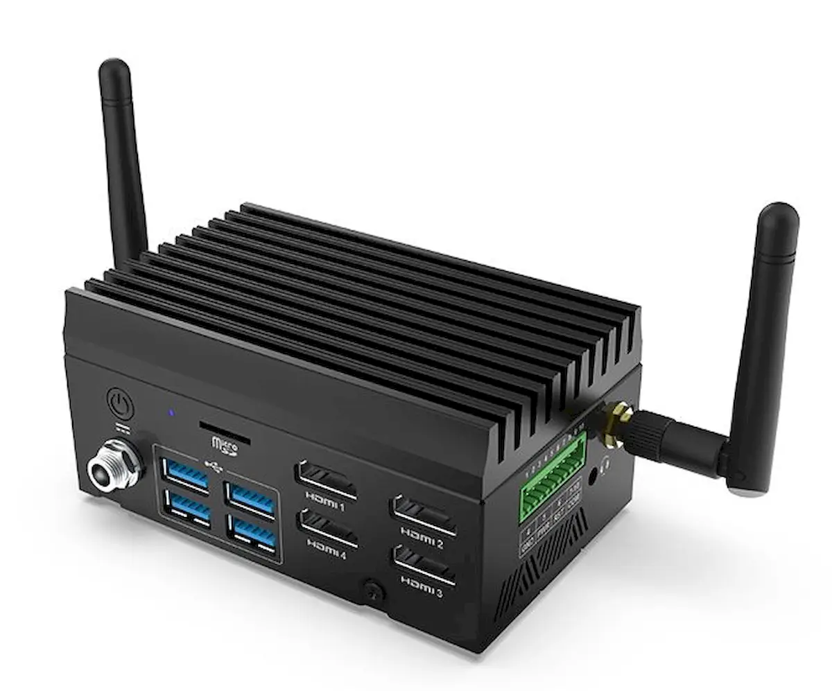 ECS LIVA X3A, um PC compacto fanless com chip RK3588 e 4 portas HDMI