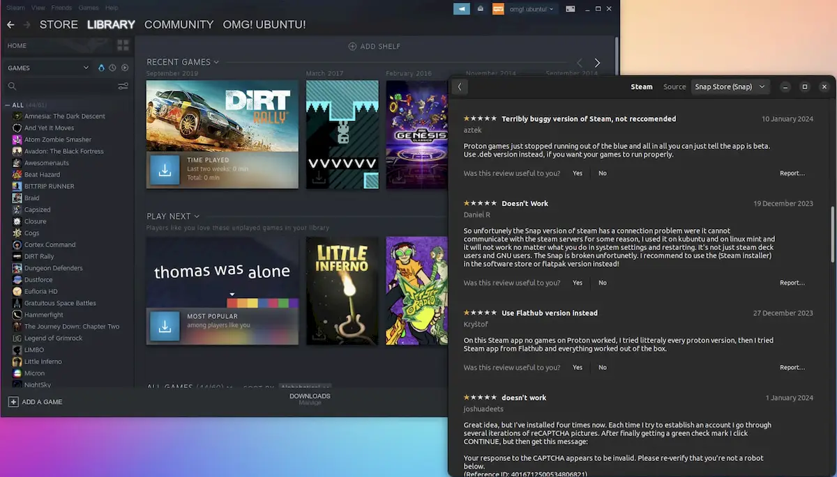 Steam Snap da Canonical está causando dores de cabeça à Valve