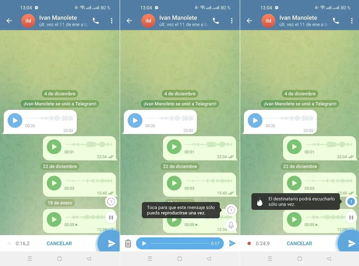 Telegram lançou notas de áudio e vídeo com visualização única