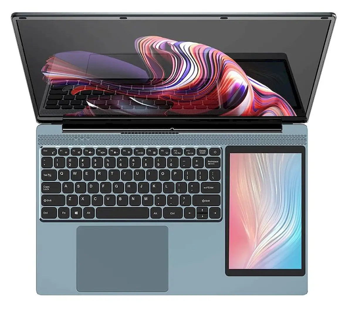 Topton L10, um laptop com um tablet embutido ao lado do teclado
