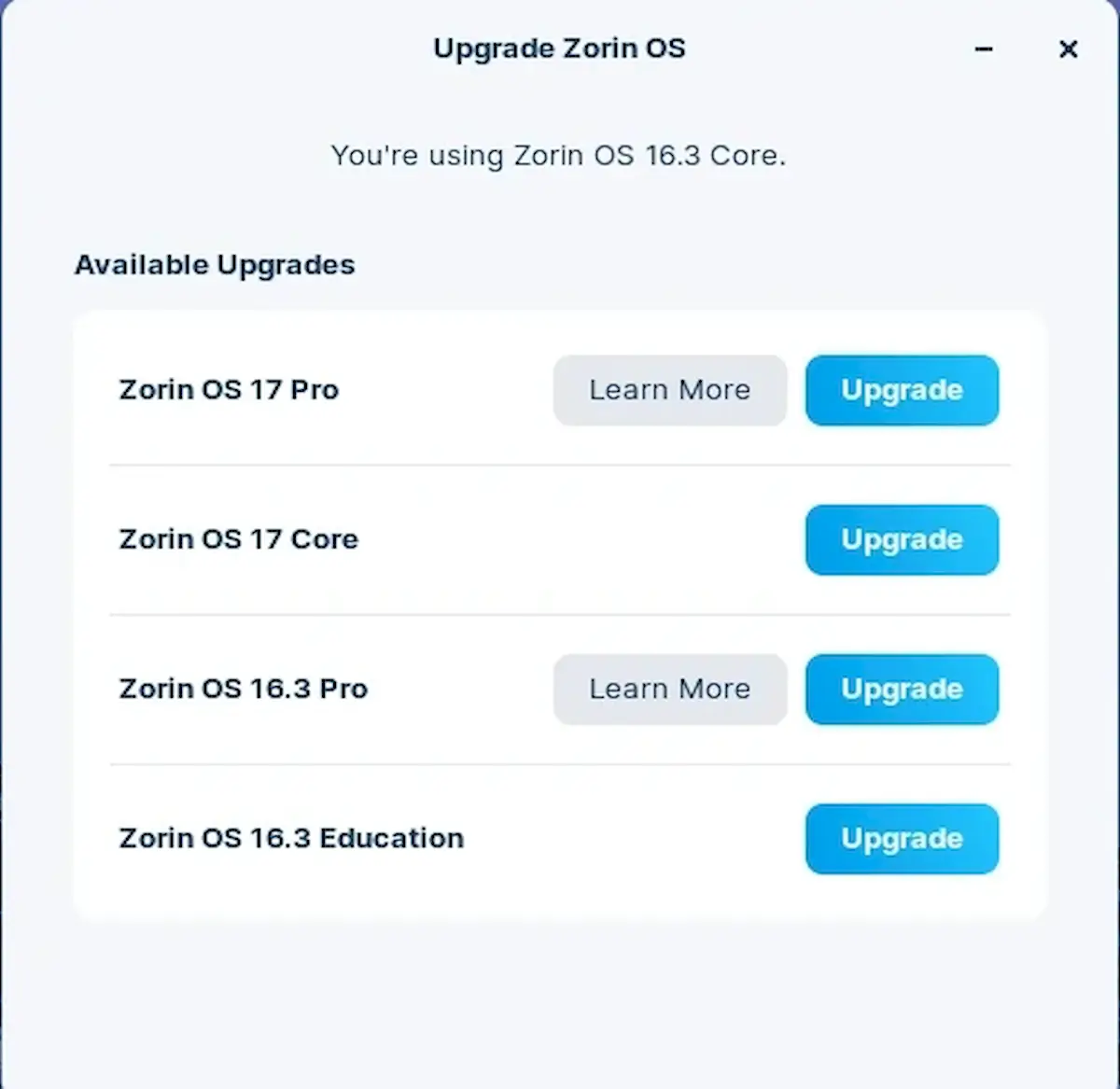 Agora você pode atualizar do Zorin OS 16 para o Zorin OS 17