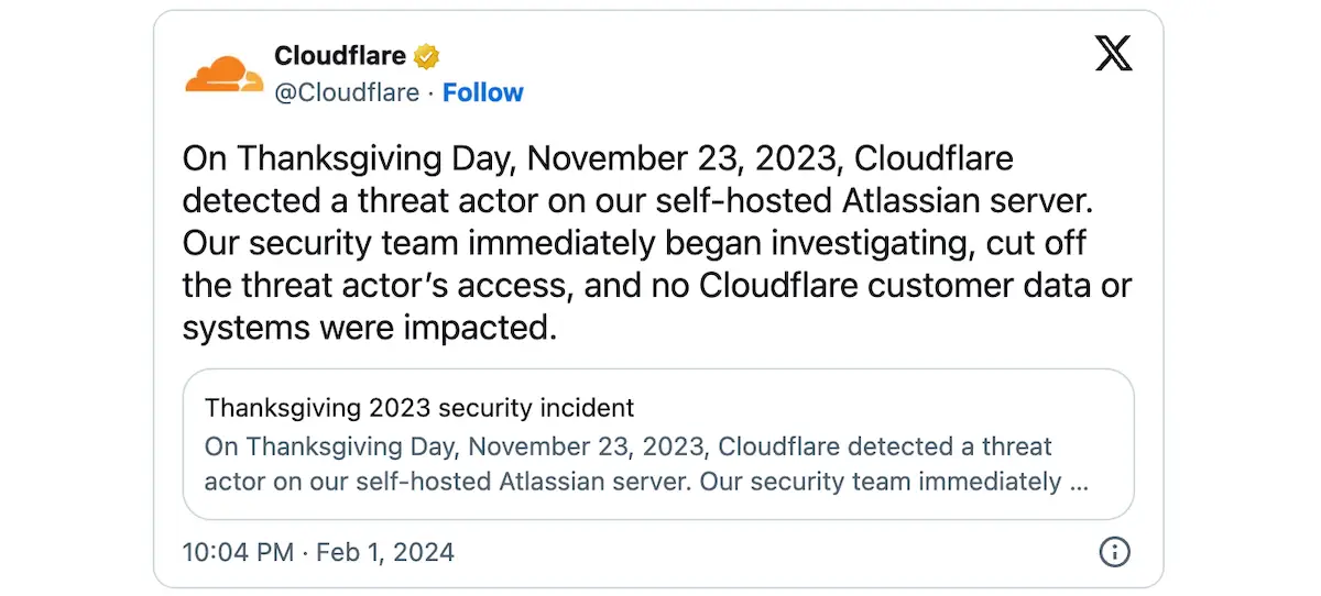 Cloudflare foi hackeado usando tokens de autenticação roubados