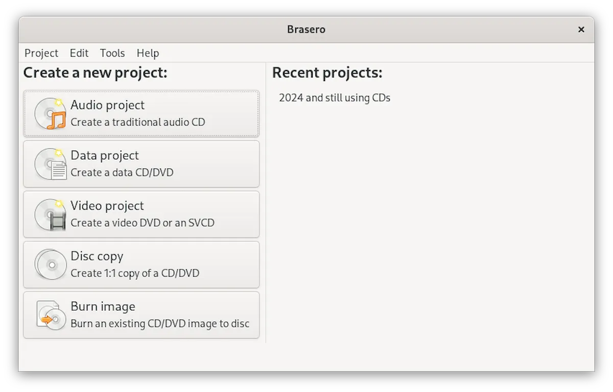 Como instalar o gravador de CD e DVDs Braseiro no Linux via Flatpak