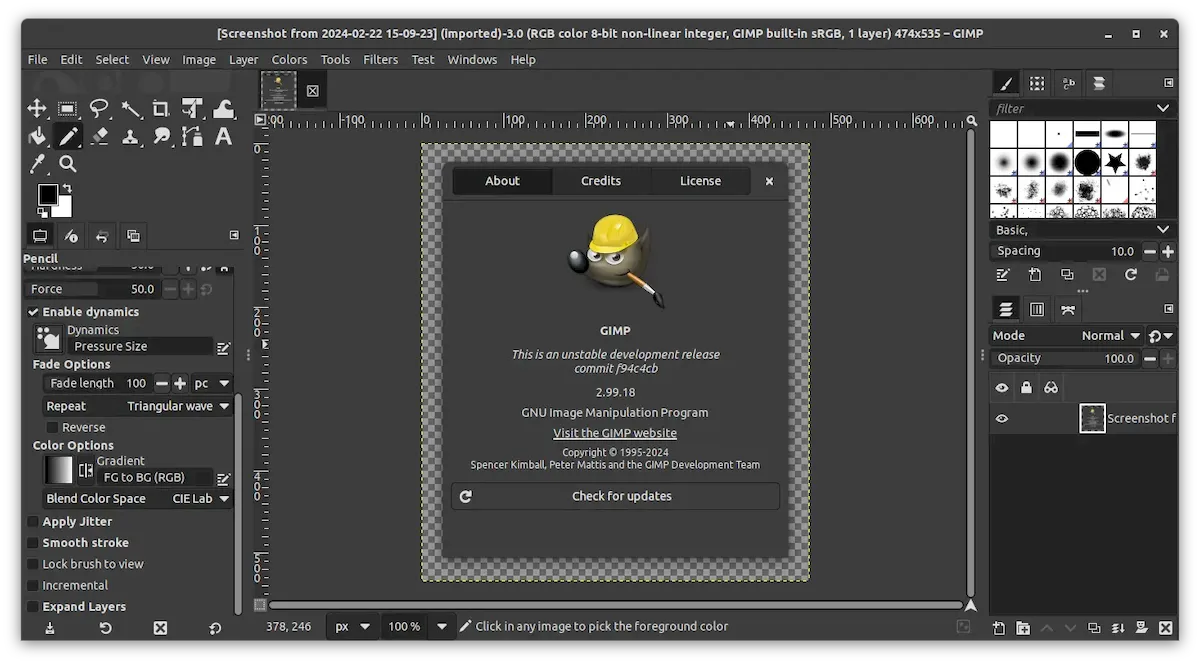 GIMP 2.99.18 lançado como a última prévia da futura versão 3