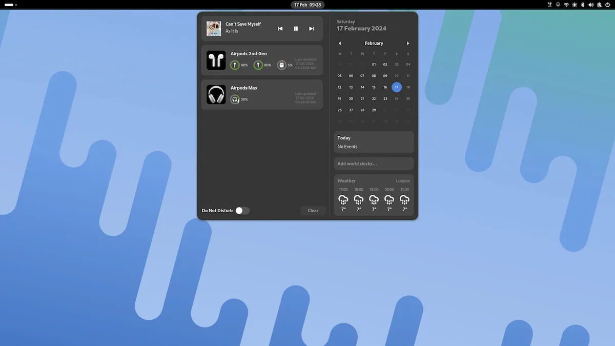 Já é possível ver informações da bateria dos AirPods no GNOME