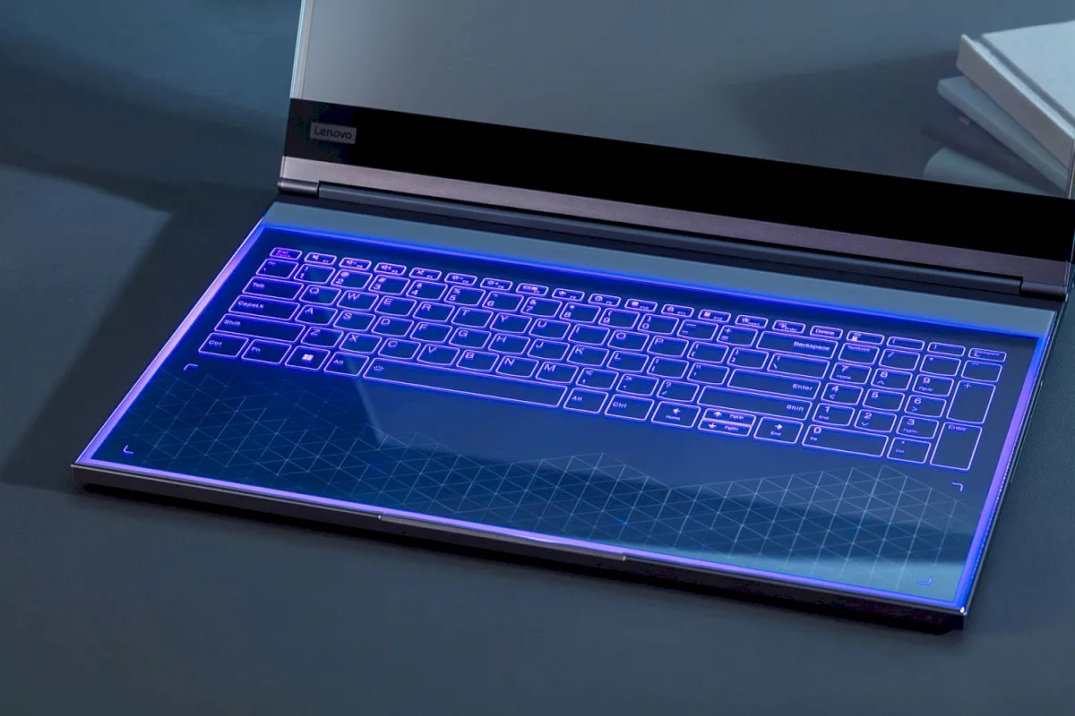 Lenovo criou um laptop conceitual com tela transparente
