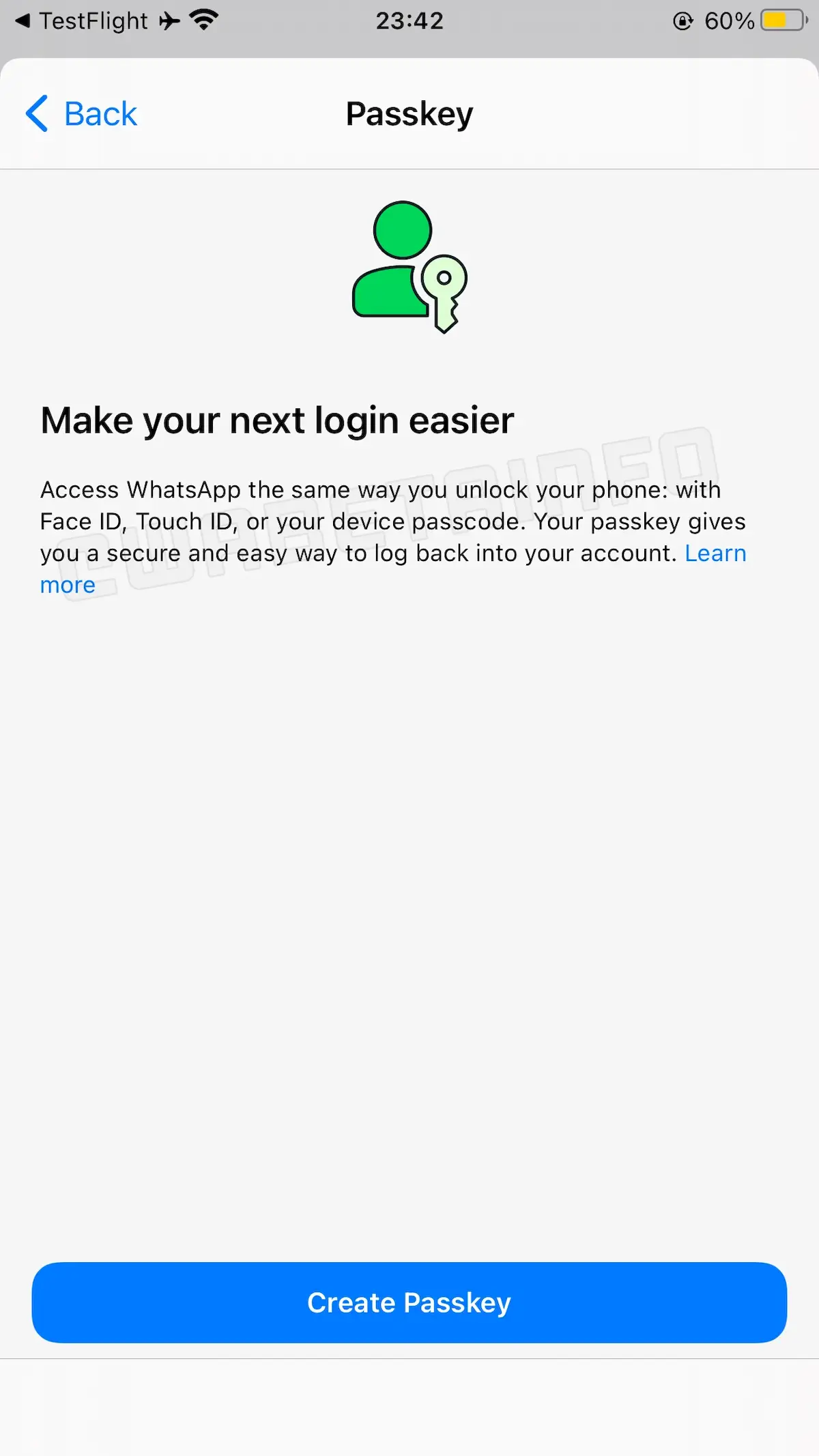 Suporte a passkey no WhatsApp para iOS poderá chegar em breve