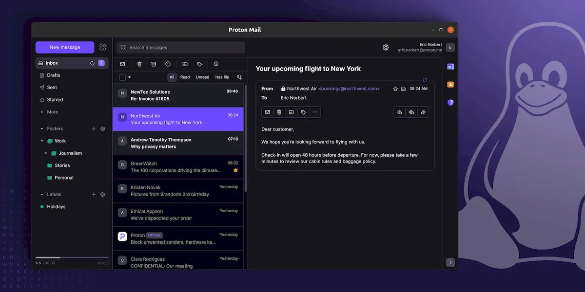 Aplicativo Proton Mail Desktop já está disponível para Linux