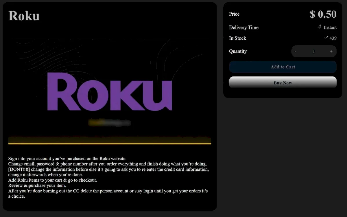 Contas Roku hackeadas foram vendidas por 50 centavos
