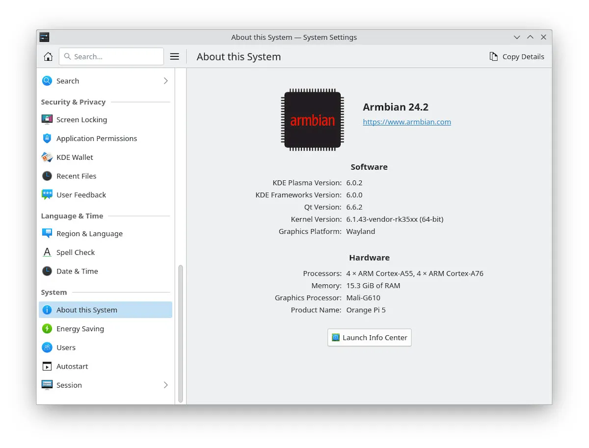 Lançadas novas imagens Armbian 24.2.4 baseadas no KDE Neon
