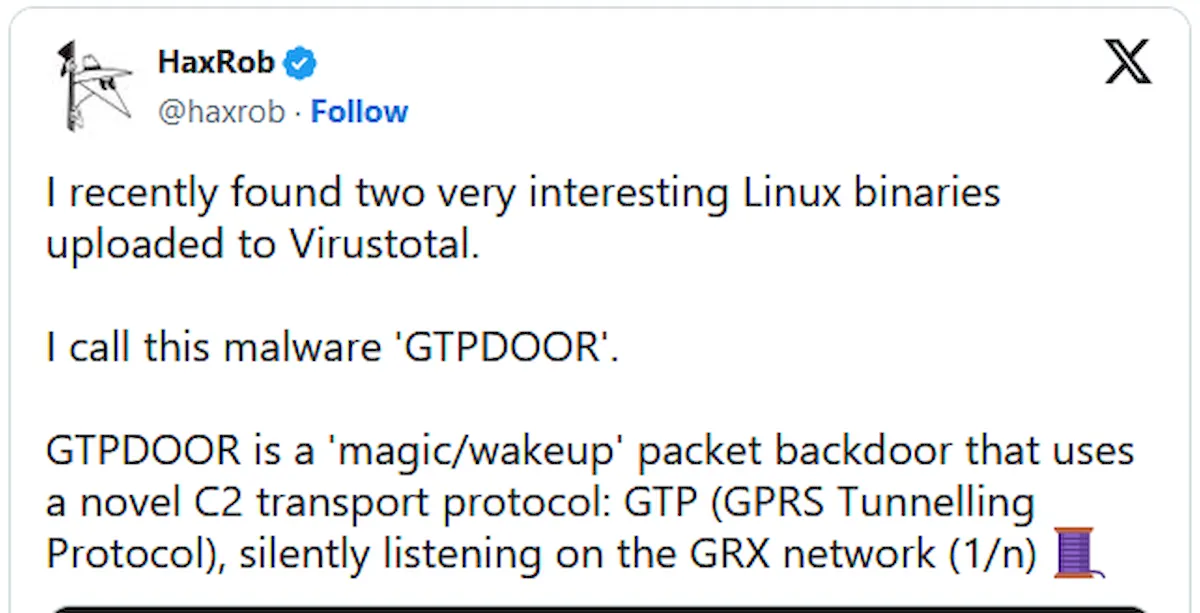 Malware Stealthy GTPDOOR mira nas redes de operadoras móveis