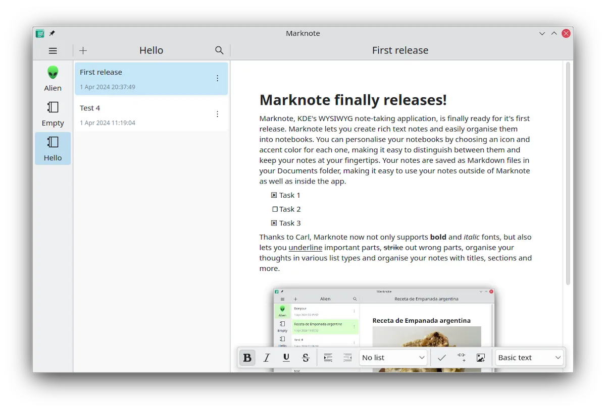 Como instalar o app de anotações MarkNote no Linux via Flatpak