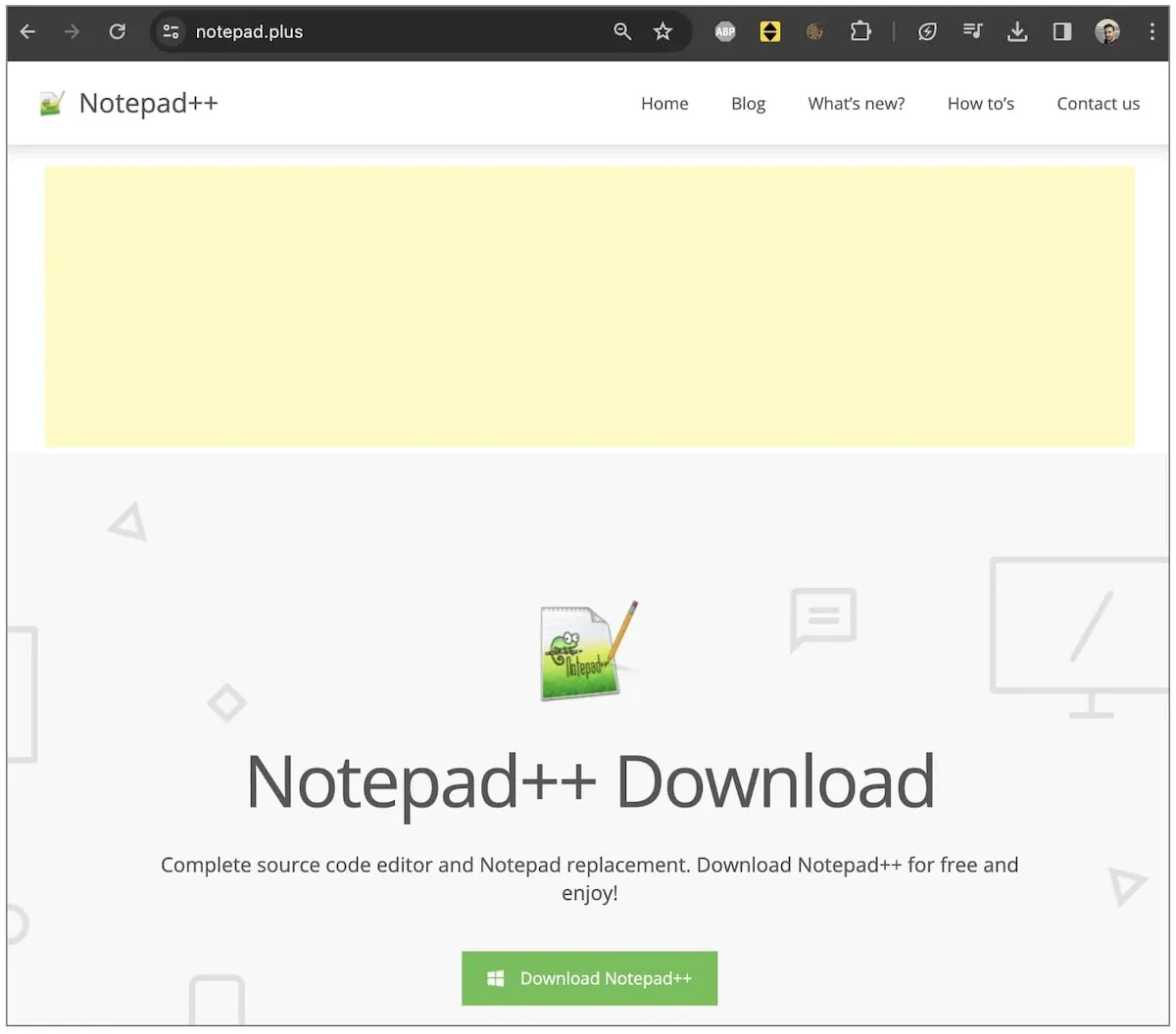 Notepad++ pediu ajuda para derrubar um site imitador