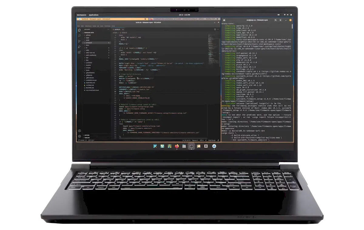 System76 atualizou seu laptop Oryx Pro com chips Intel HX-Class de 14ª geração