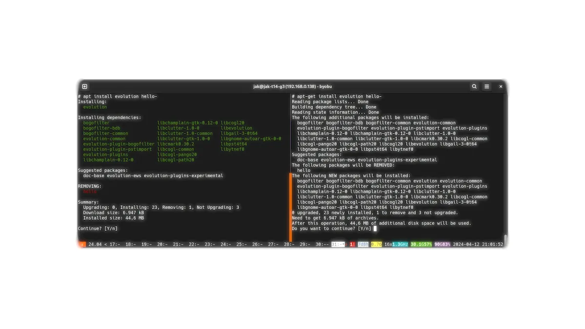 Ubuntu 24.10 e Debian 13 usarão um APT com interface refinada