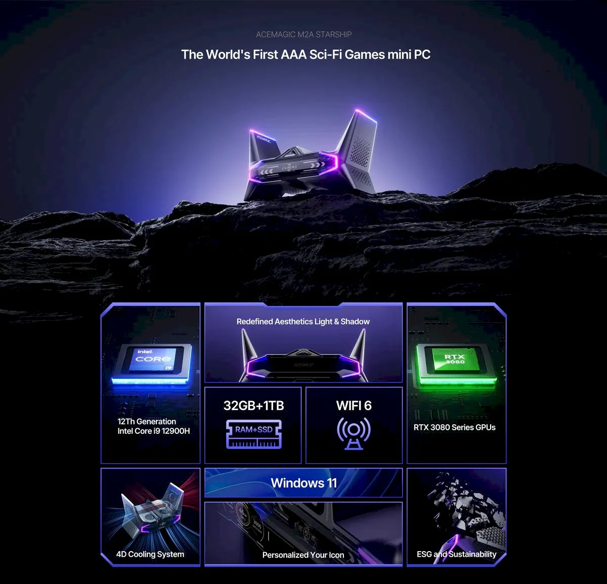 M2A, um mini PC com design inspirado em ficção científica