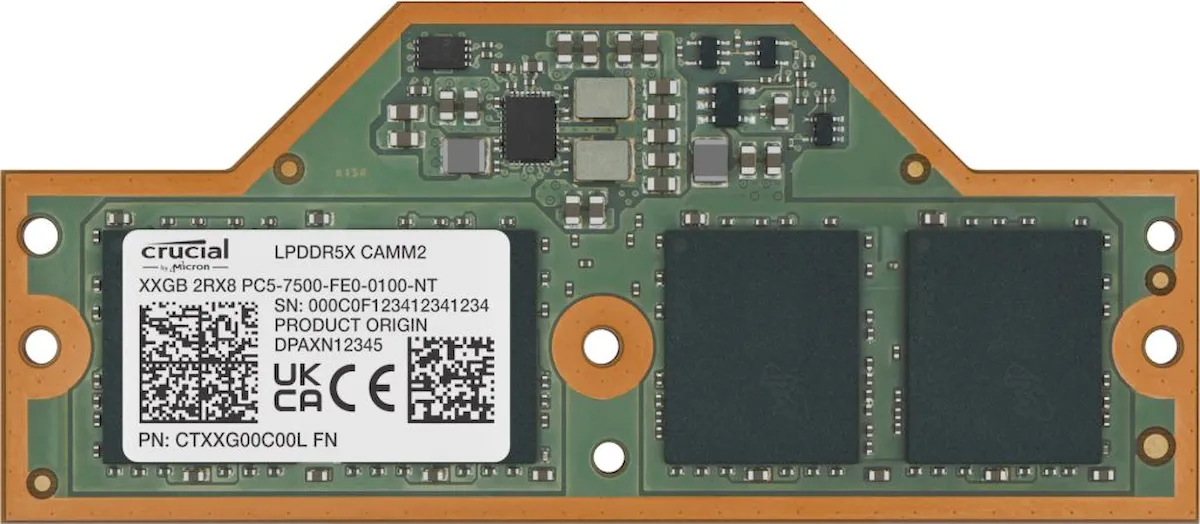 Memória LPCAMM2 LPDDR5X da Crucial já está disponível para compra